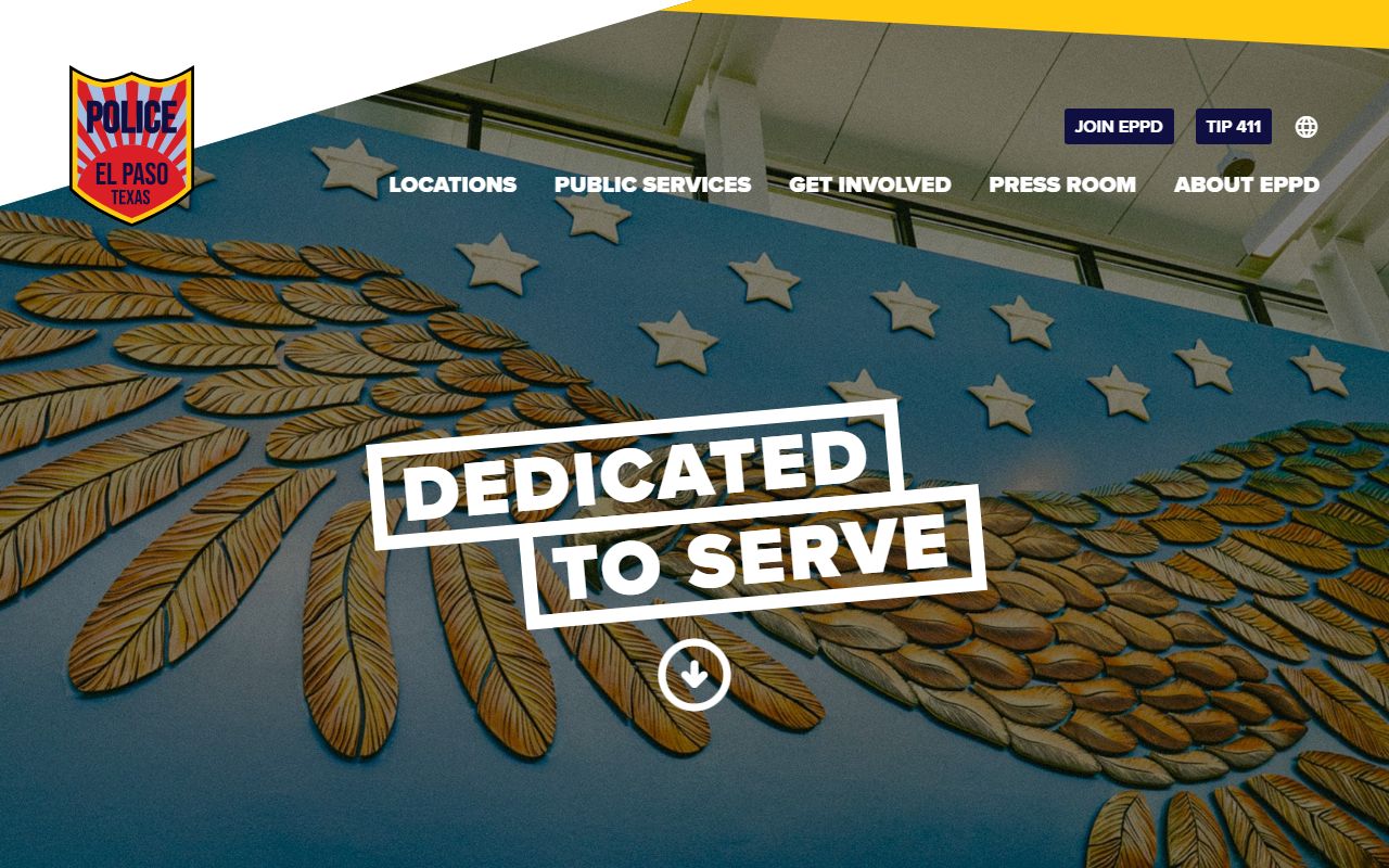 El Paso Police Department website for accessing El Paso booking reports and arrest records