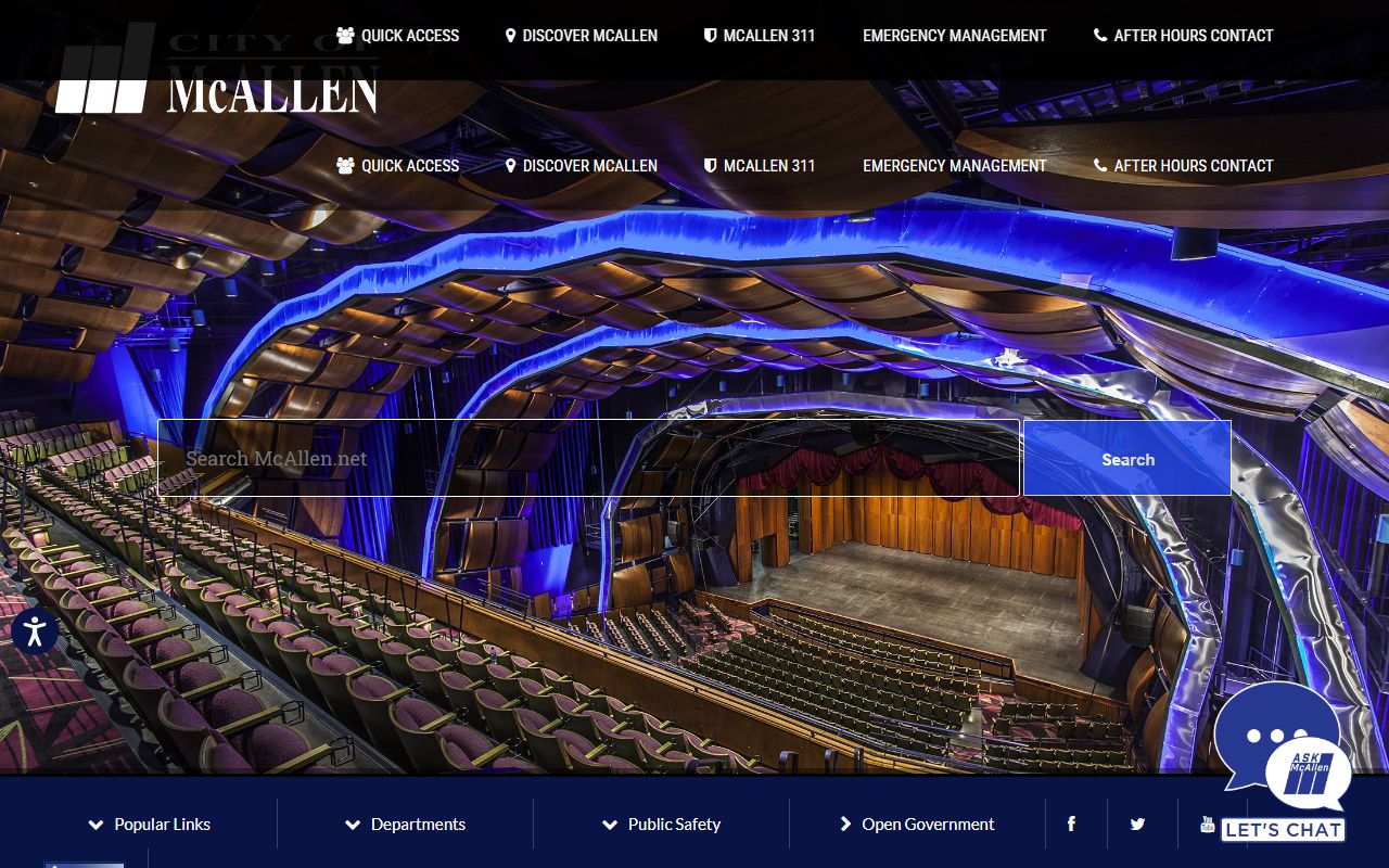 McAllen city website for booking reports and police records