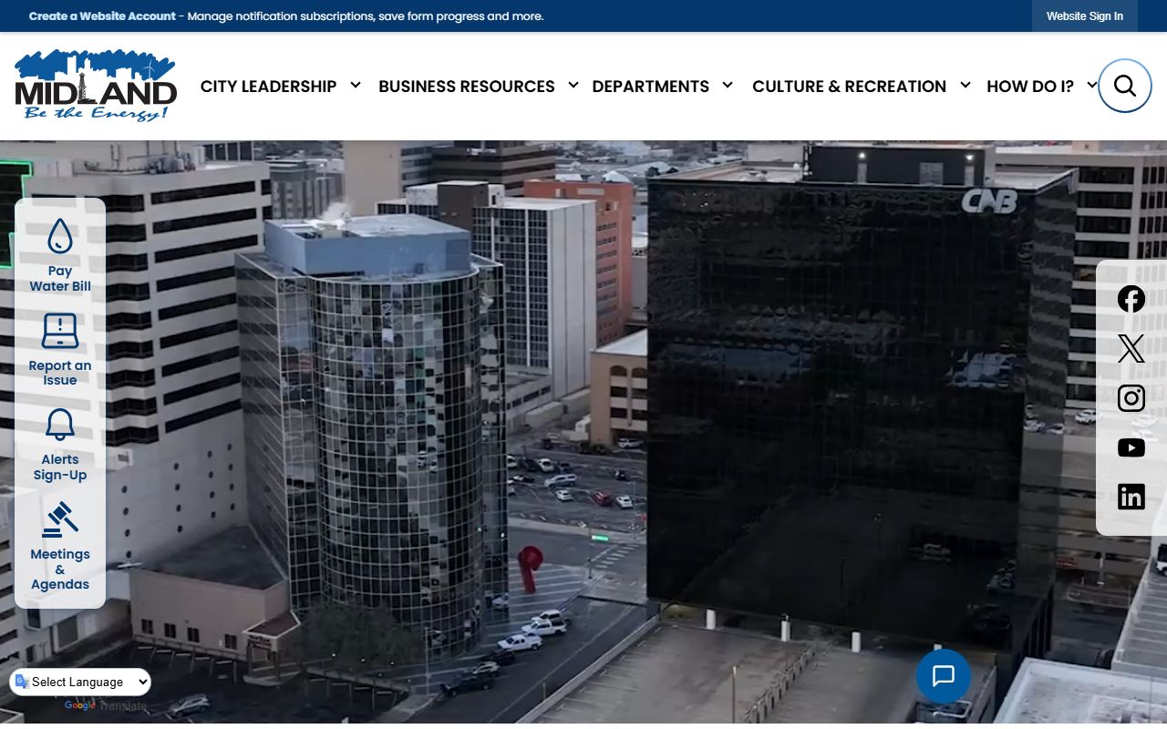 Midland Texas city website for booking reports and arrest records