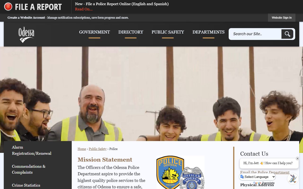 Odessa Police Department records unit booking reports