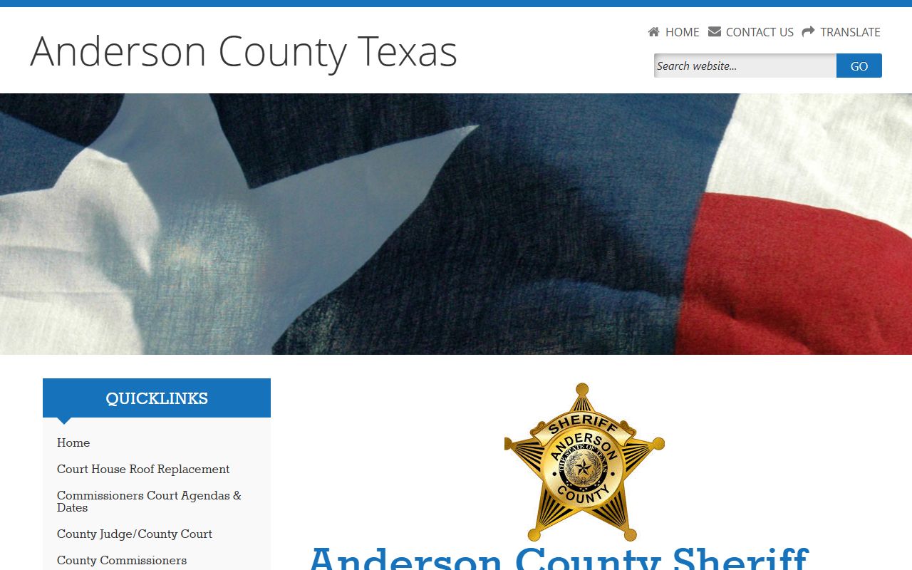 Anderson County Sheriff's Office booking reports page