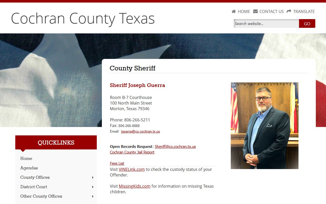 Cochran County Sheriff's Office - Cochran County Booking Reports