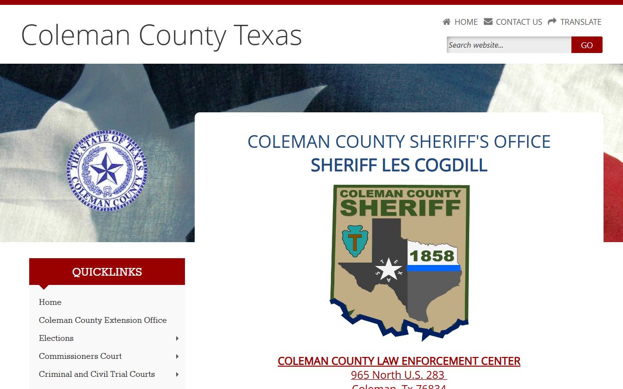 Coleman County Sheriff's Office - Coleman County Booking Reports