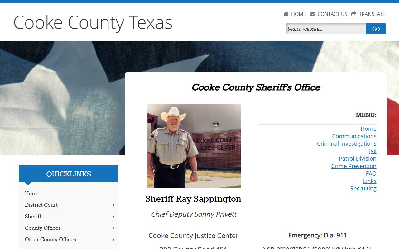 Cooke County Sheriff's Office - Cooke County Booking Reports