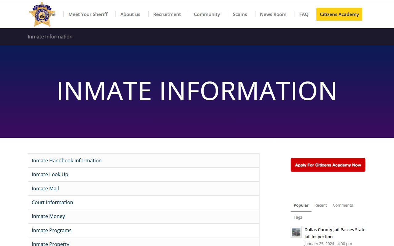 Dallas County Inmate Information - Dallas County Booking Reports