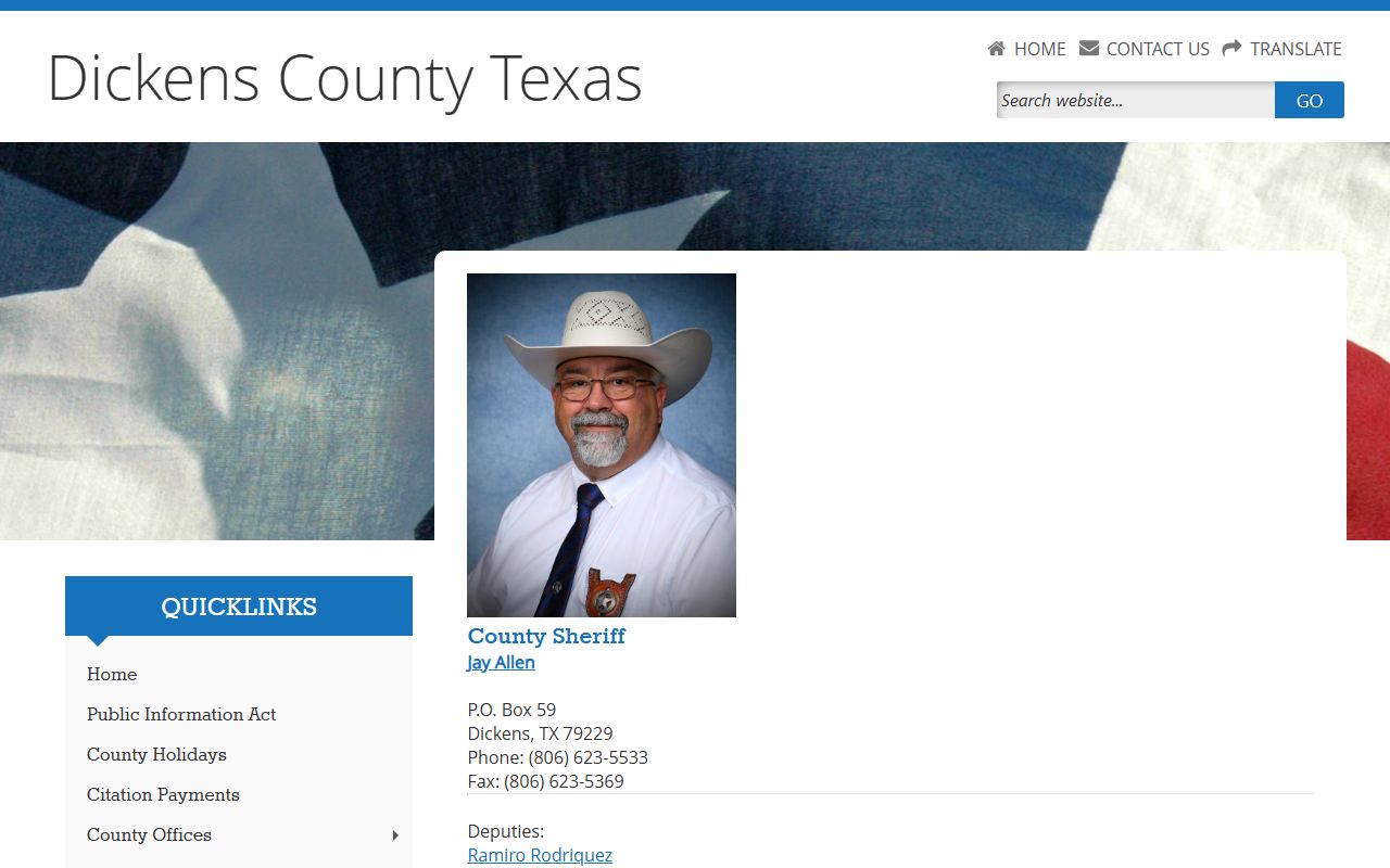 Dickens County Sheriff's Office - Dickens County Booking Reports