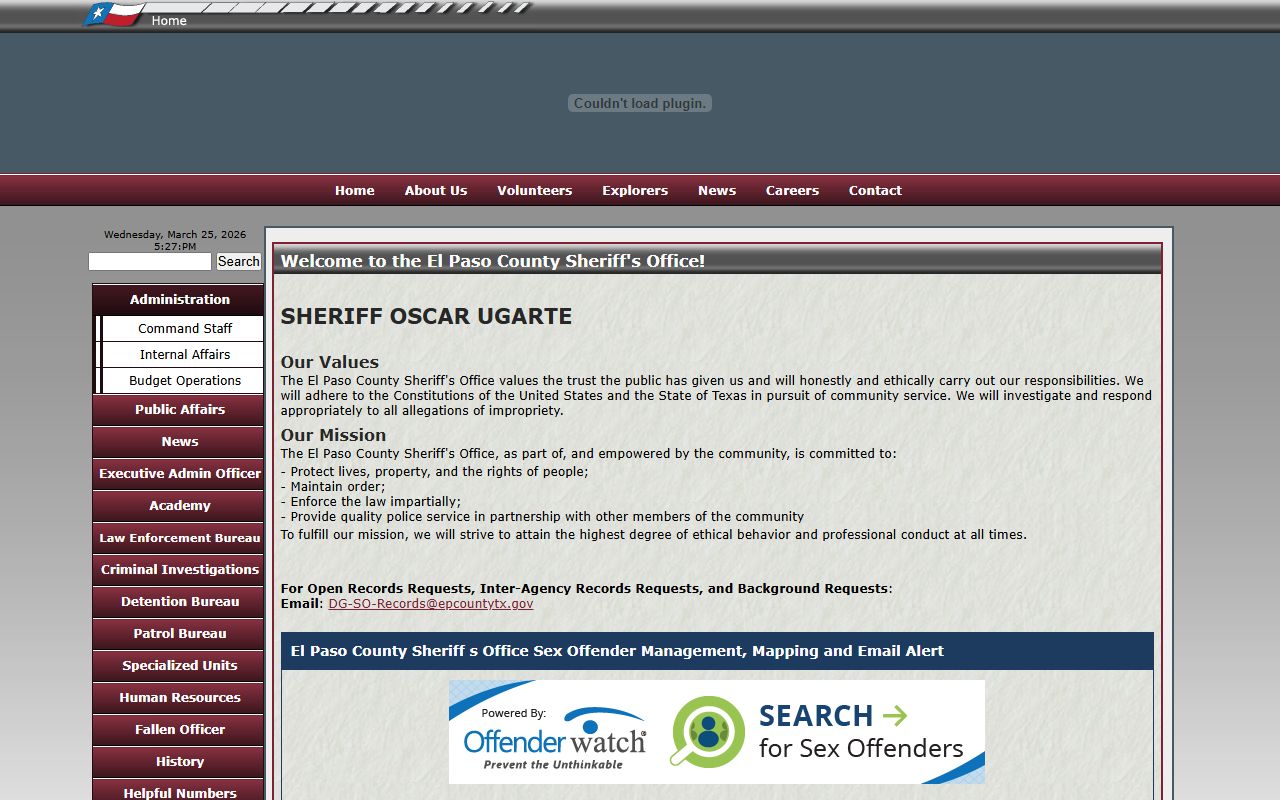 El Paso County Sheriff - El Paso County Booking Reports