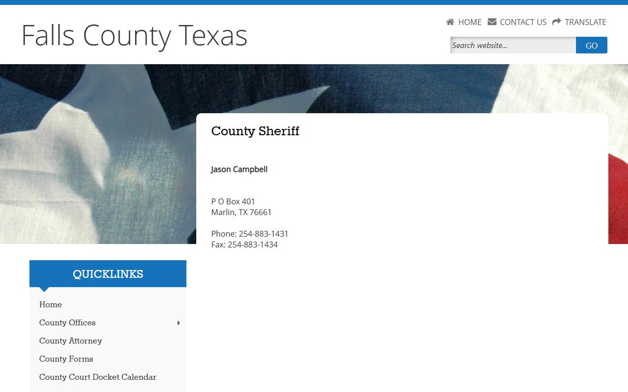 Falls County Sheriff - Falls County Booking Reports