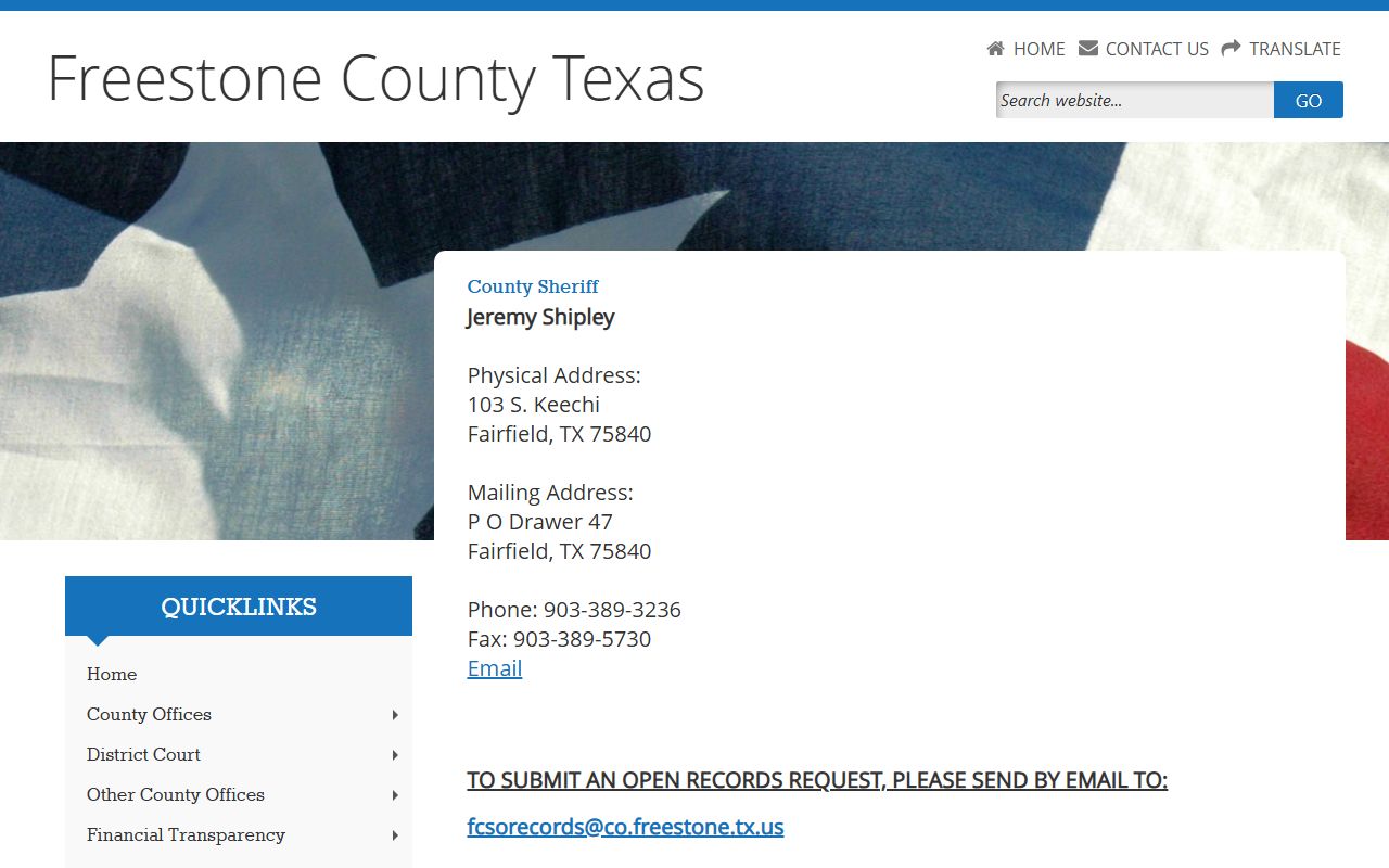 Freestone County Sheriff - Freestone County Booking Reports