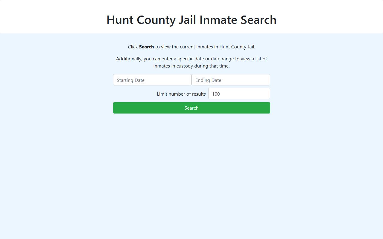 Hunt County Jail Inmate Search - Hunt County Booking Reports