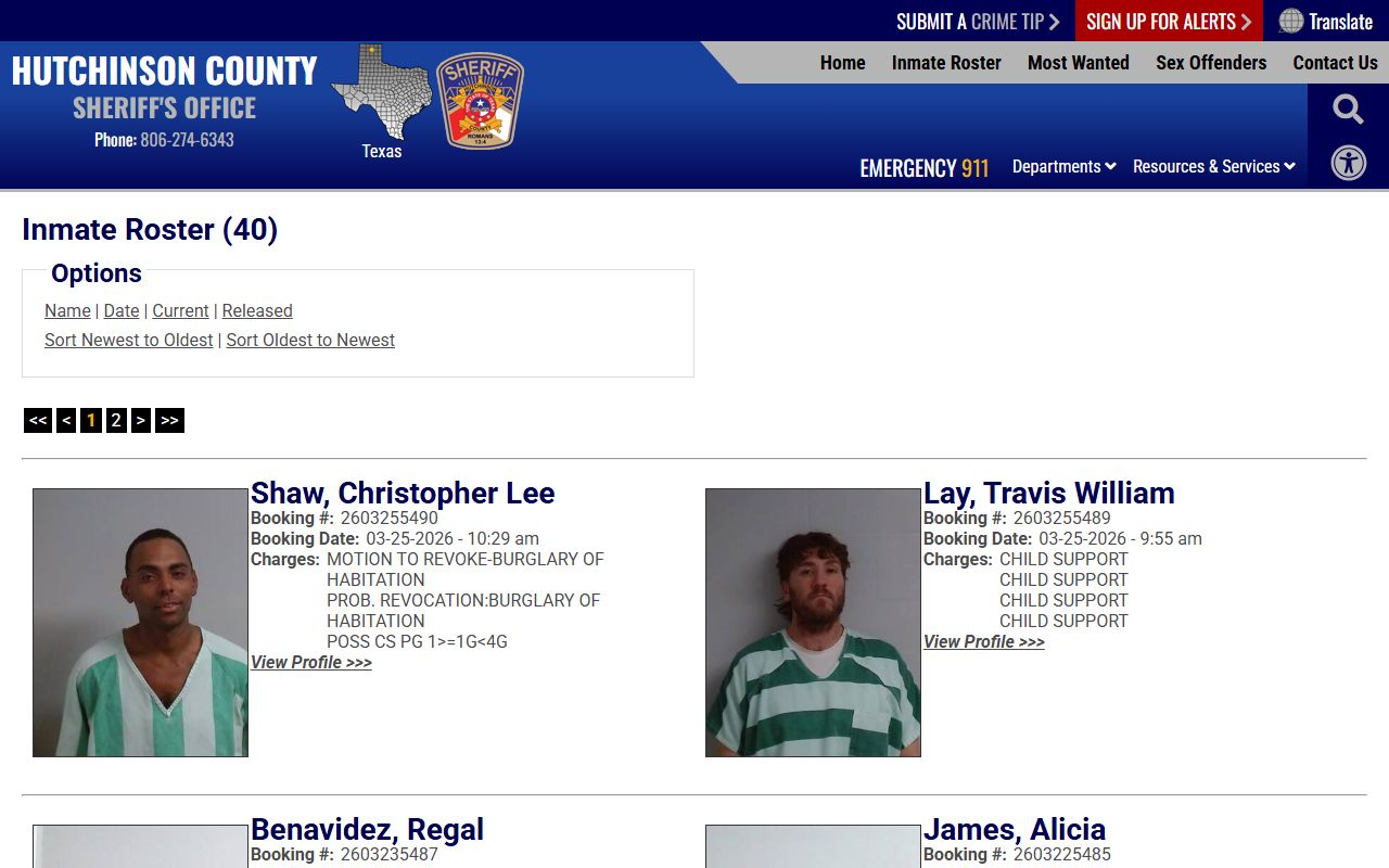 Hutchinson County Jail Roster - Hutchinson County Booking Reports