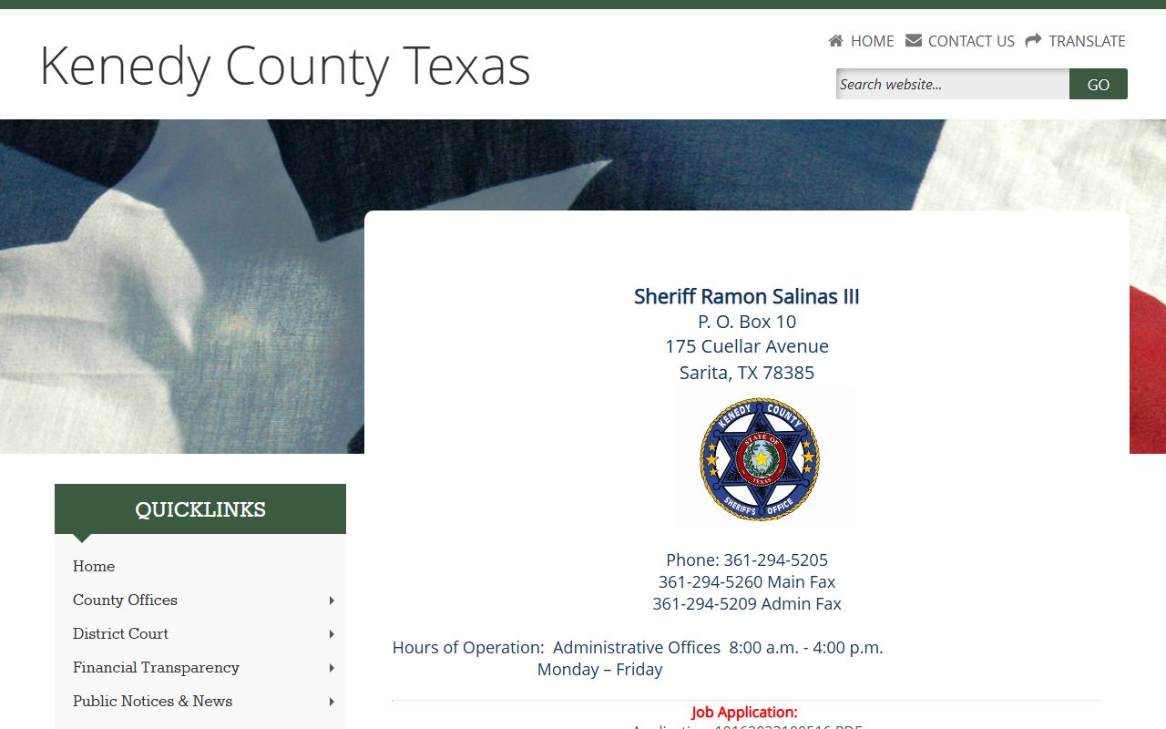 Kenedy County Sheriff - Kenedy County Booking Reports