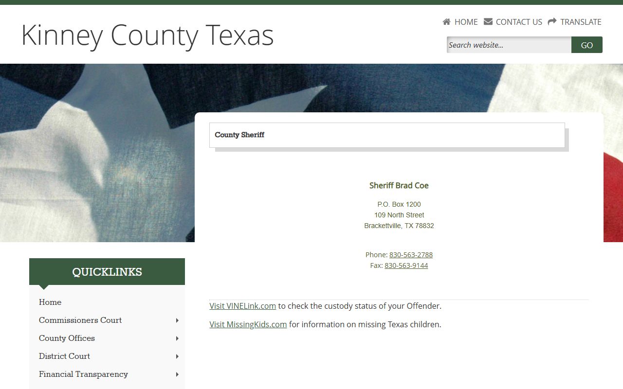 Kinney County Sheriff - Kinney County Booking Reports