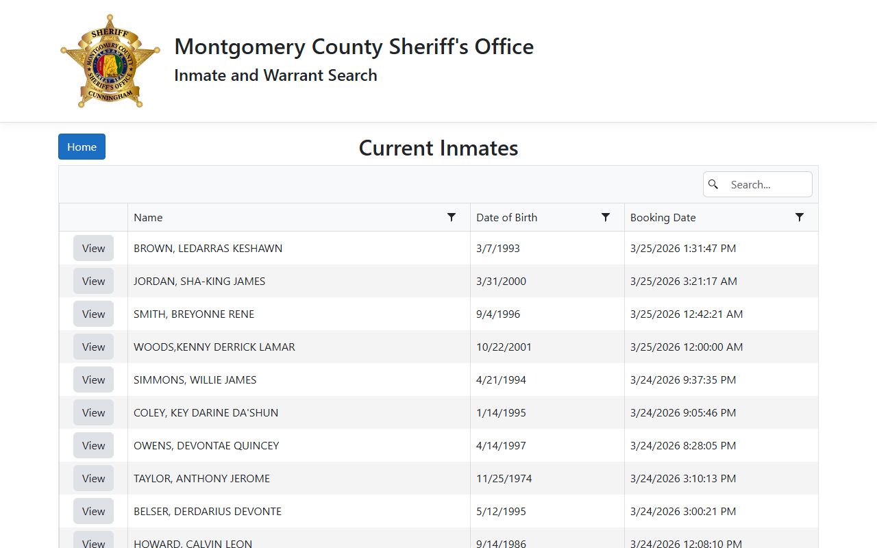 Montgomery County Current Inmates Search - Montgomery County Booking Reports