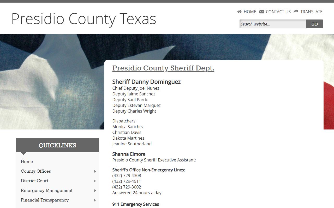 Presidio County Sheriff Office - Presidio County Booking Reports