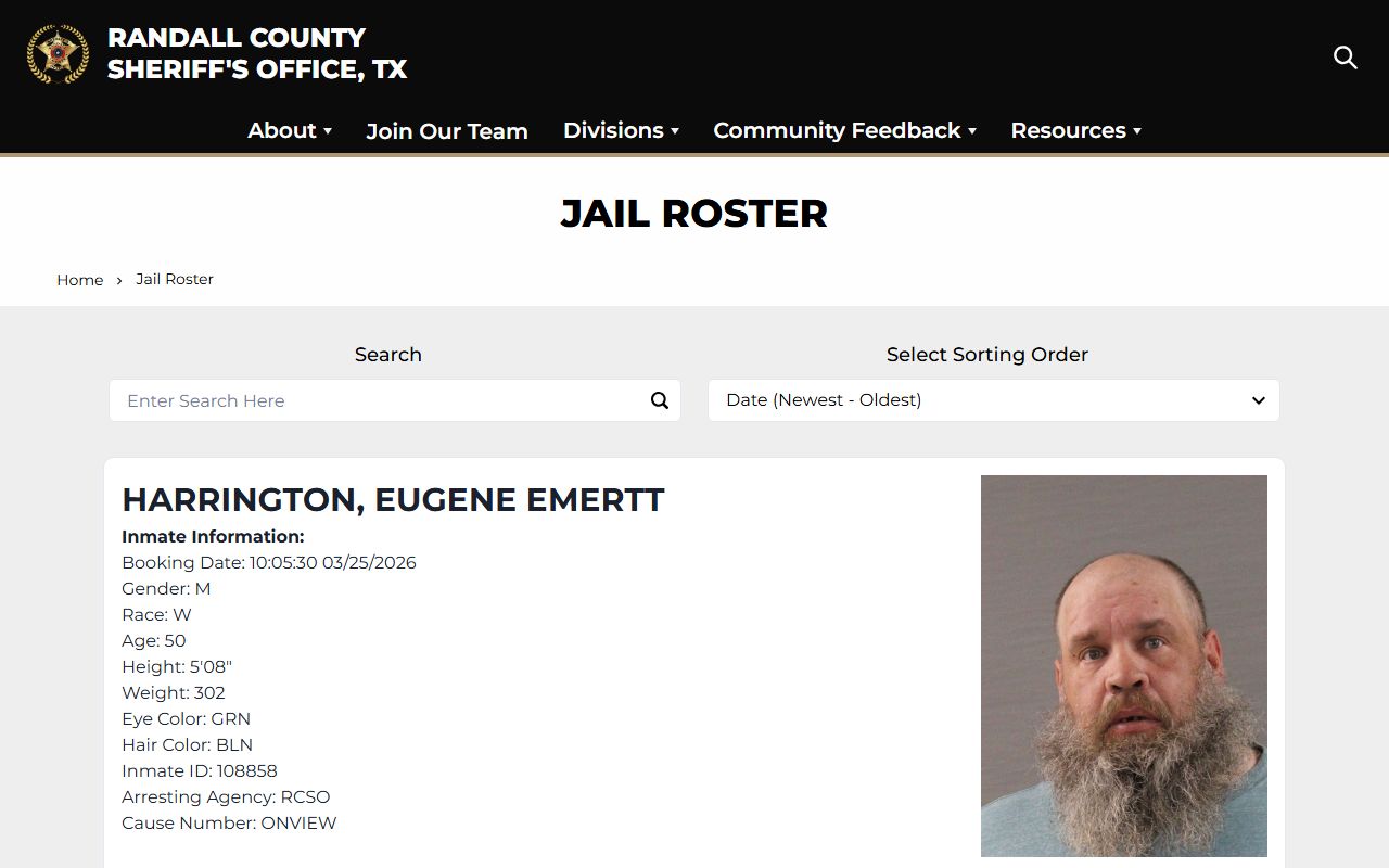Randall County Inmate Search - Randall County Booking Reports