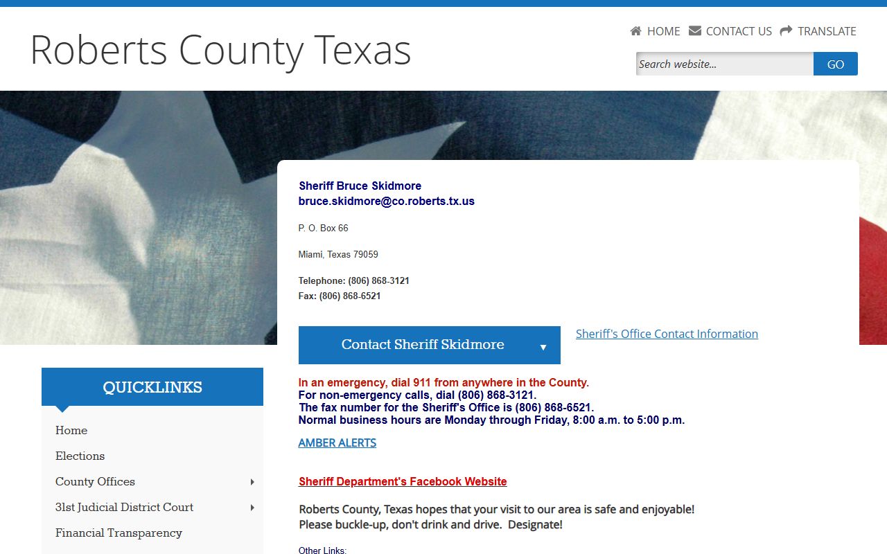 Roberts County Sheriff - Roberts County Booking Reports