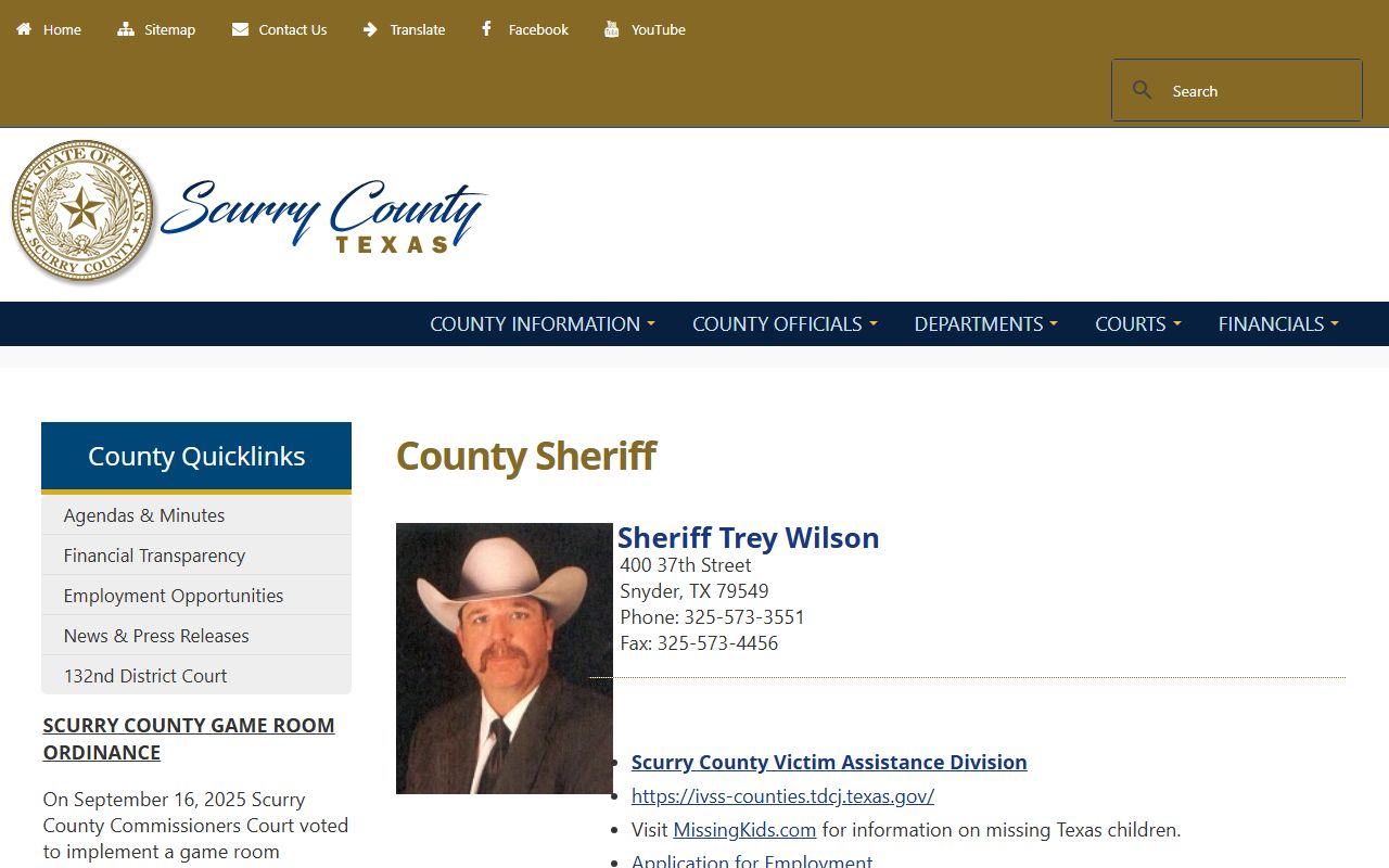Scurry County Sheriff's Office - Scurry County Booking Reports