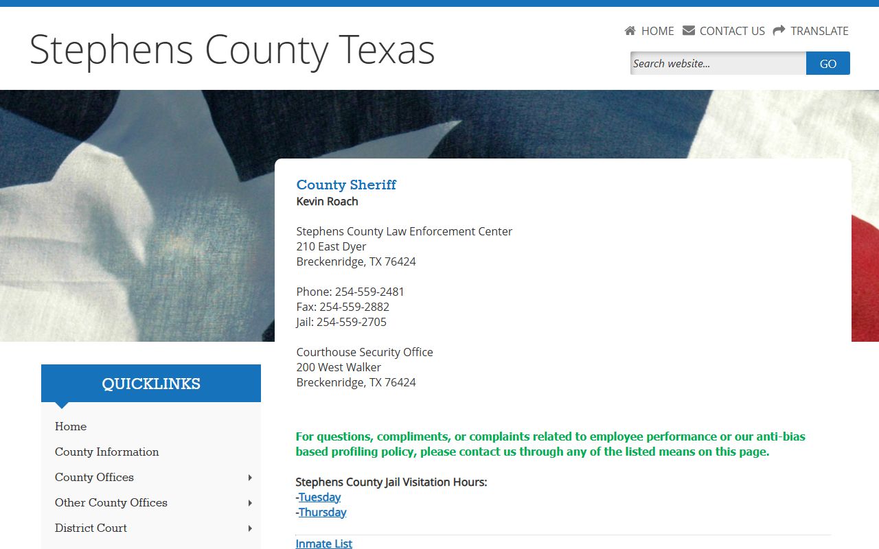 Stephens County Sheriff - Stephens County Booking Reports
