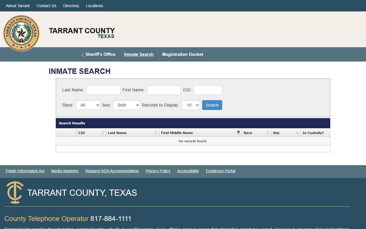 Tarrant County Inmate Search - Tarrant County Booking Reports