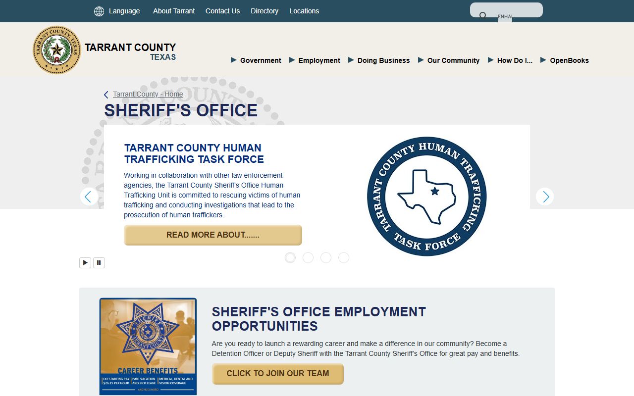 Tarrant County Sheriff's Office - Tarrant County Booking Reports