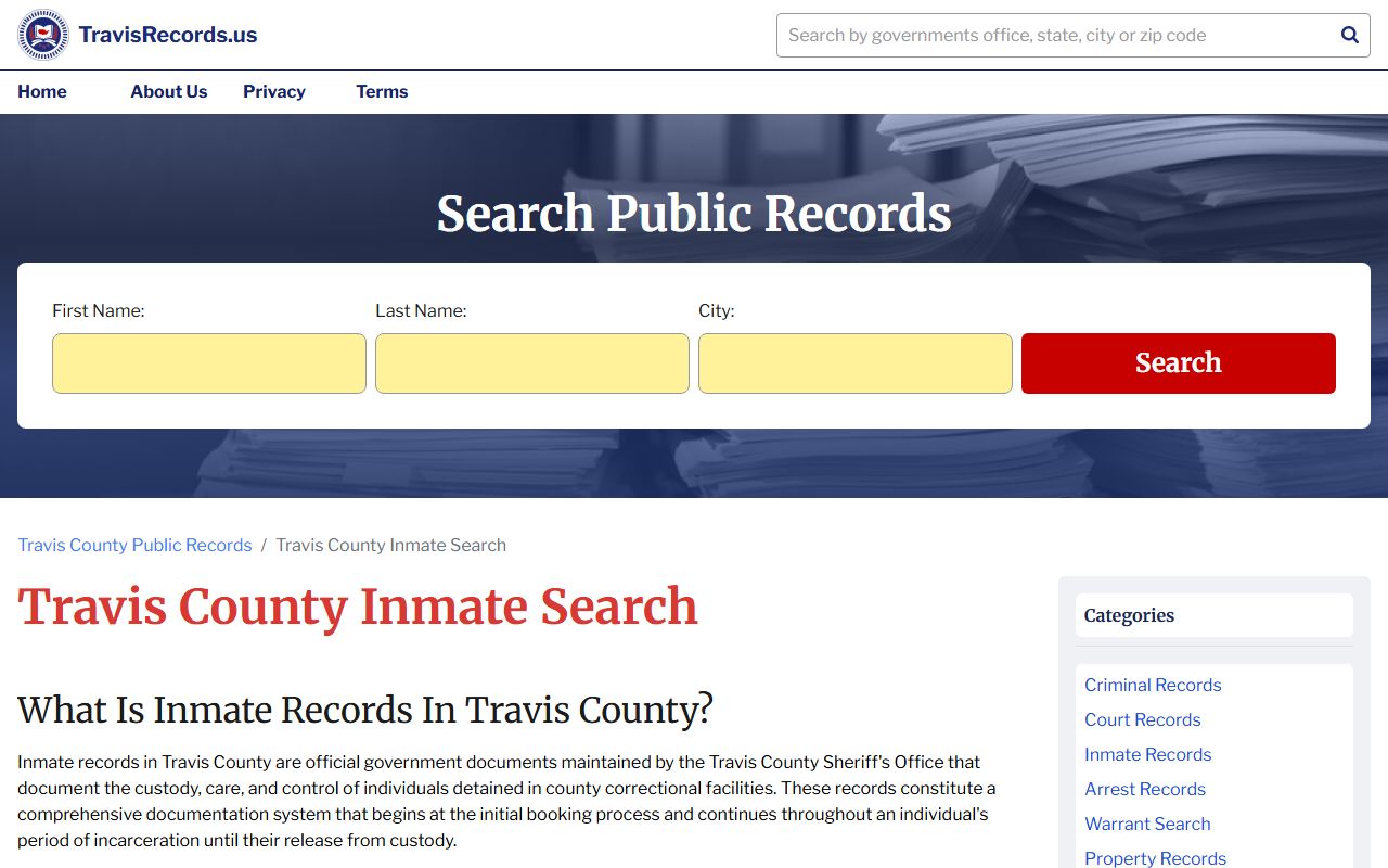 Travis County Inmate Search - Travis County Booking Reports