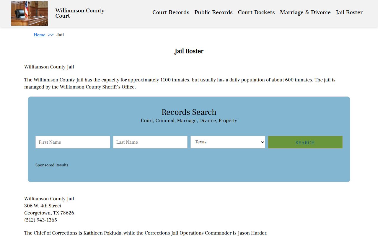 Williamson County Jail Roster - Williamson County Booking Reports