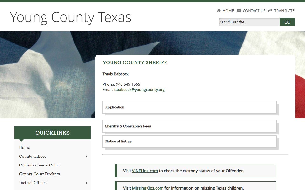 Young County Sheriff - Young County Booking Reports